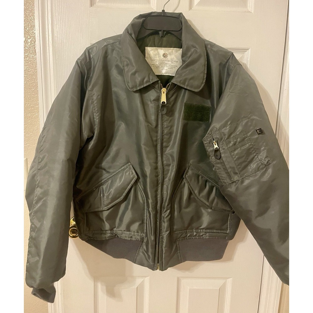 US Military CWU-45/P Cold Weather Mens Flyers Sage Green Bomber Jacket L